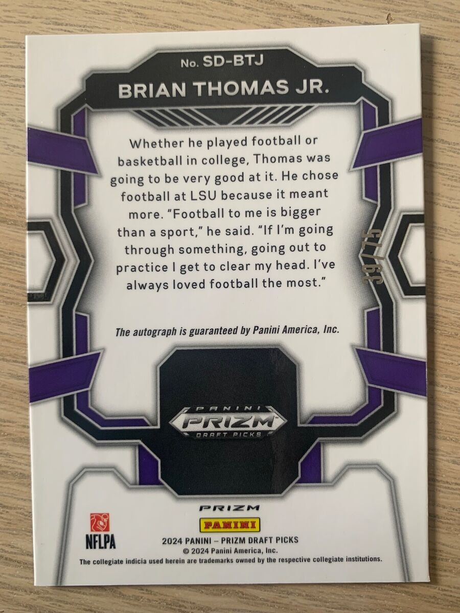 2024 Panini Prizm Draft blue rc auto BRIAN THOMAS JR. #ed 39 2024 Panini Prizm Draft blue rc auto BRIAN THOMAS JR. #ed 39