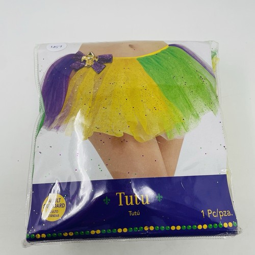 Adult OSFM Glitter Mesh Tutu Skirt Green Purple Gold Halloween Mardi Gras 457 - Picture 2 of 8
