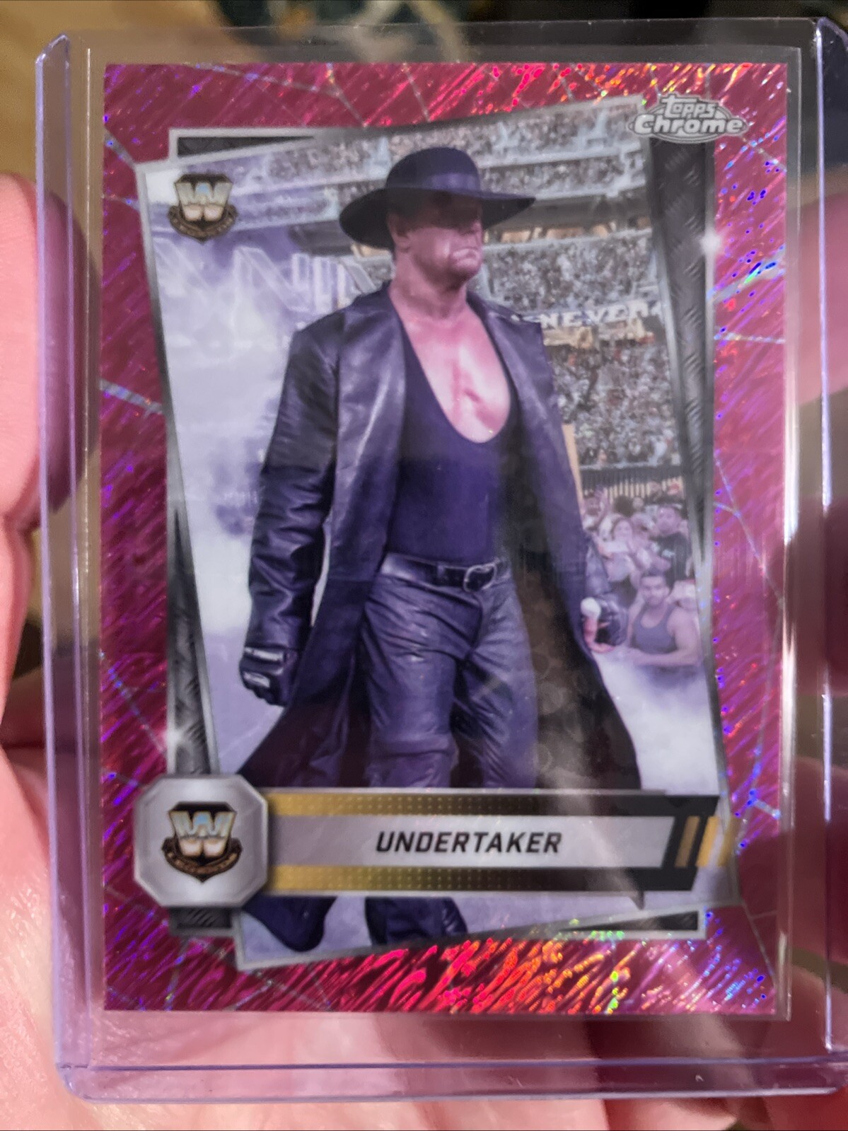 2025 Topps Chrome WWE Undertaker Pink Shimmer Refractor #21
