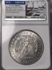1878 NGC MS64 7/8TF Strong VAM41B 7/7 Variety Top 100, Wow! Morgan Silver Dollar