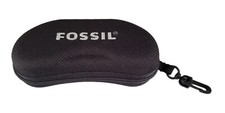 FOSSIL Sunglasses Holder w/ Belt Clip Black Nylon Semi Hard Zip Around Logo Case