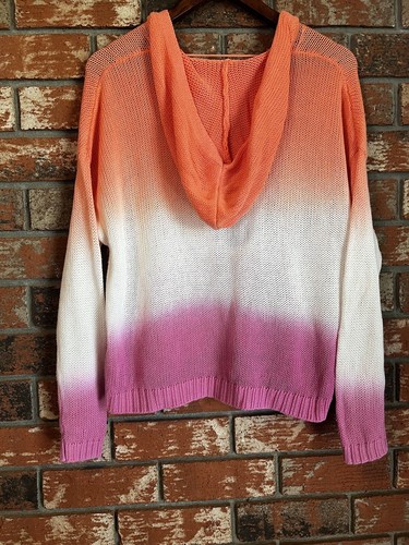 Lou & Grey Cover Up Top Ombré Open Weave Mesh 100% Cotton Long Sleeve Sz XS - Picture 3 of 9