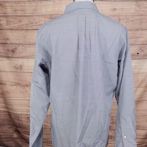 BROOKS BROTHERS CAMICIA ABITO UOMO NON FERRO SLIM FIT BLU CON BOTTONI 16,5 6/7 - Foto 4 di 6