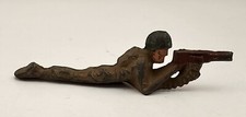 Vintage Manoil Laying Down Shooter Cast Metal Toy Soldier - Rare Model