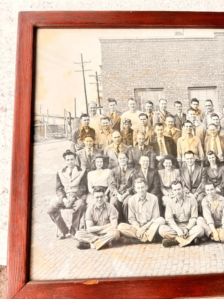 Antigua foto enmarcada 1949 Oil Gas Phillips Petroleum Research fundadores originales Foto 3 de 4