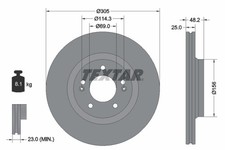 2x Bremsscheibe PRO TEXTAR 92333203 für HYUNDAI KONA SX2 SONATA 8 DN8 ELANTRA 7