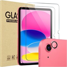 2 Pack Screen Protector for iPad A16 2025 11th/10th 2022, Clear Tempered Glass
