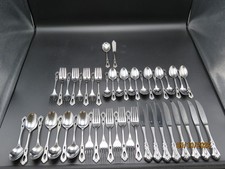 48 pc ONEIDA NORTHLAND *SCHUBERT* STAINLESS FLATWARE! 8 SETTINGS +SERVING PCS