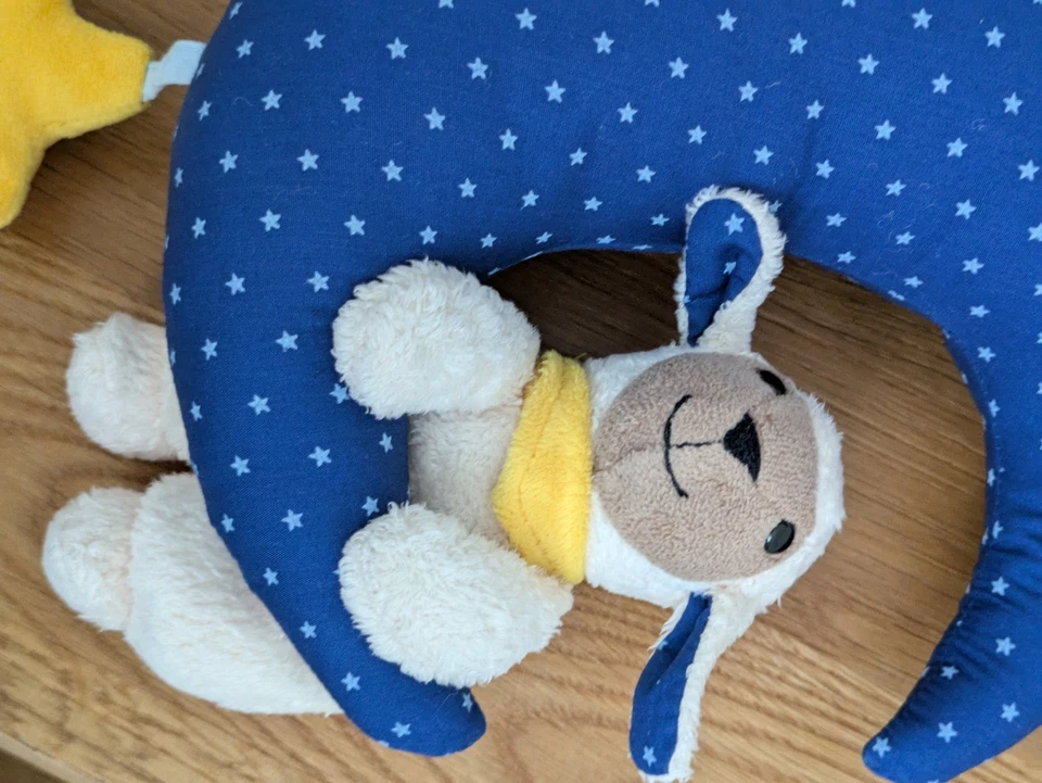 🧸 Sterntaler Spieluhr Schaf „Stanley“ mit Mond in Blau und Gelb - sehr gut 🌙 - Bild 3 von 4