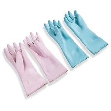 Reusable Dishwashing Gloves, 2 Pairs Colorful Reusable Household Kitchen Cleanin
