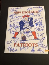 NEW ENGLAND PATRIOTS SIGNED 16x20 TRIBUTE PHOTO 33 AUTOS HANNAH VINATIERI 33-X3