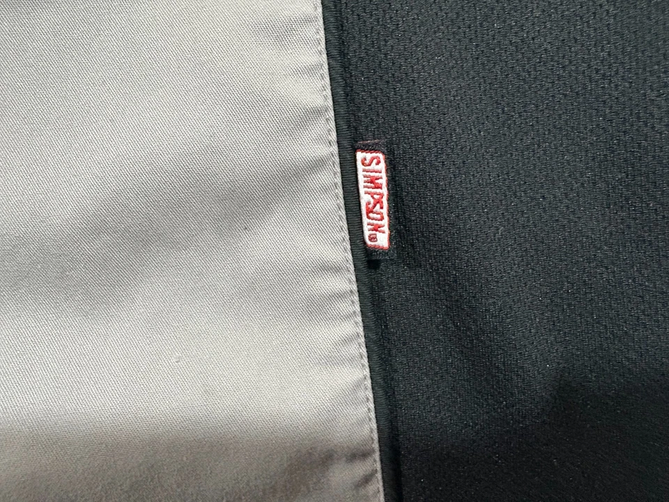 SIMPSON Pit Crew Mechanic Racing Mens Gray Black Button Work Shirt Top Sz XXL - Image 3 of 4