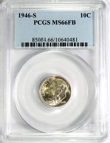 1946-S Roosevelt Dime PCGS MS66 FB #GA6-81 "90% Silver"