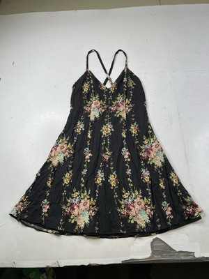 Alice Olivia Alves Crossback Slip Dress Womens 2 Multi Fit And Flare Floral