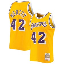 Men's Mitchell & Ness James Worthy Gold Los Angeles Lakers 1984/85 Hardwood
