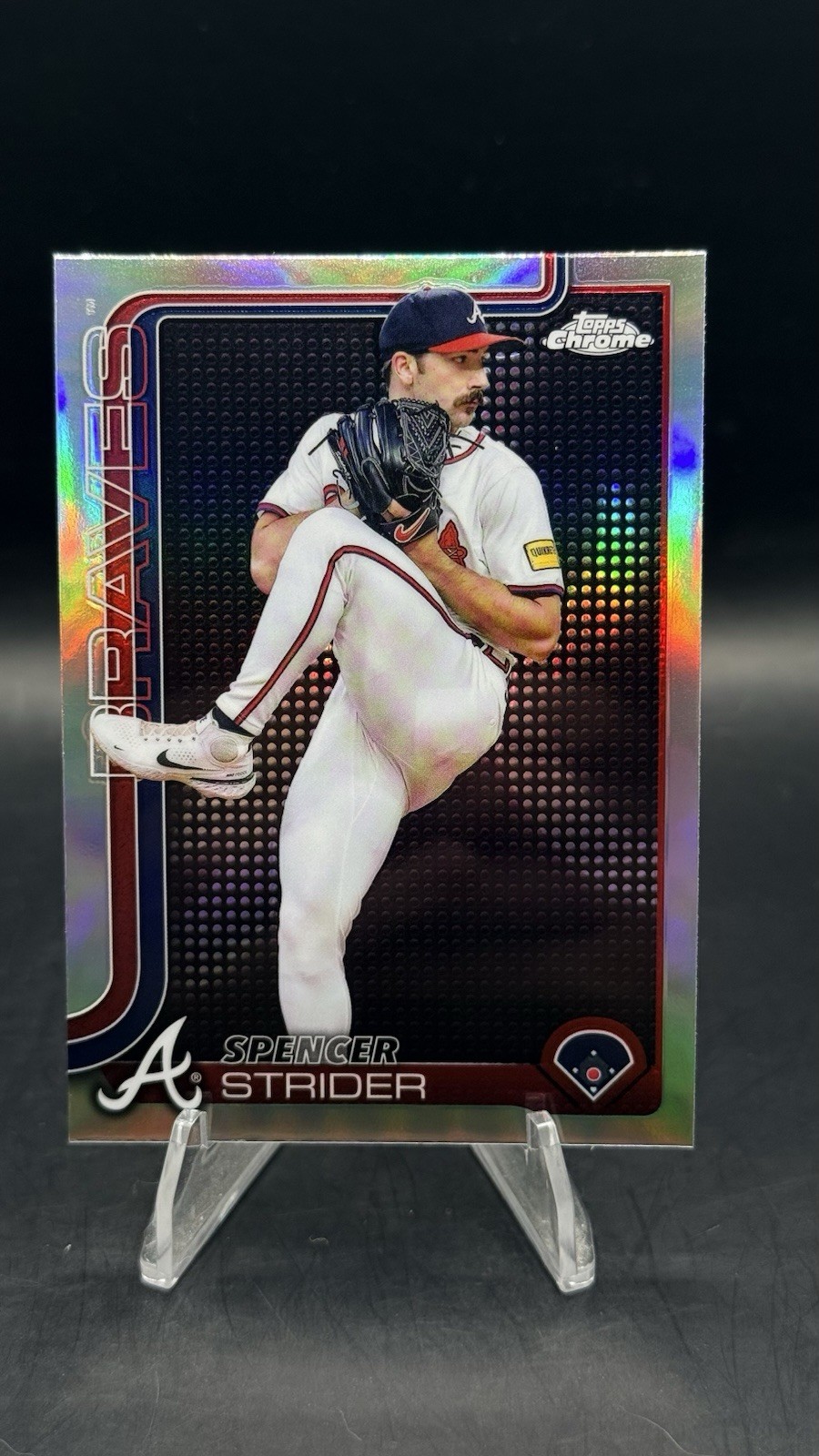 2025 Topps Chrome Spencer Strider Lightboard Logo Refractor