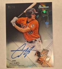 2021 Bowman Sterling Topps Coby Mayo Black Atomic Auto 1/10 Orioles