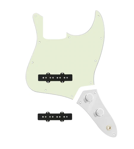 920D Custom Jazz Bass Loaded Pickguard With Drive (Hot) Pickups, Mint Green P...