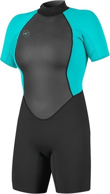 O'NEILL Women's 2mm REACTOR II S/S BZ Spring Suit - BLK/Taqa Size 10   LAST ONE