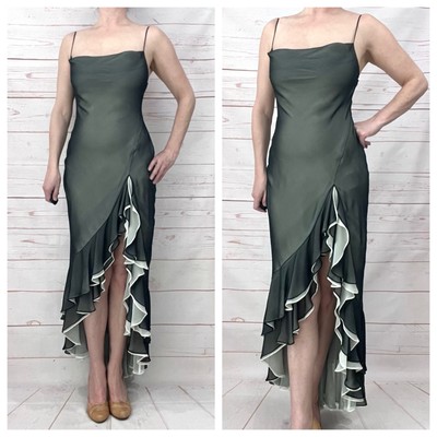 Vintage Y2K BCBGMaxazria Draped Asymmetrical Tango Ruffle Formal Prom Maxi Dress | eBay Vintage Y2K BCBGMaxazria Draped Asymmetrical Tango Ruffle Formal Prom Maxi Dress | eBay