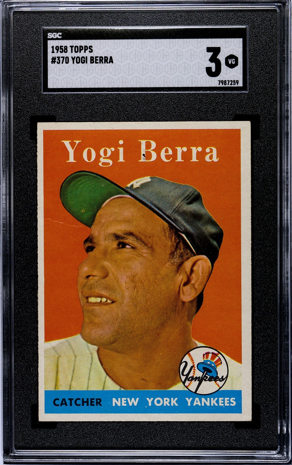 1958 TOPPS #370 YOGI BERRA  SGC 3