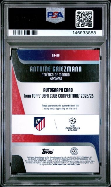 2025-26 Topps Flagship UCC Antoine Griezmann Red Auto 1/5 Atletico