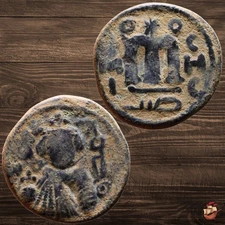 Arab Byzantine Follis - Umayyad Caliphate Mu'awiya ibn Abi Sufyan BEAUTIFUL@m759