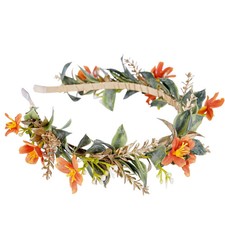 Fairy Orange Flower Headband, Forest Elf Flower Crown
