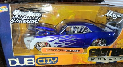 RARE 69 CAMARO SS  1:24 Jada Dub City Bigtime Muscle Blue With Flames(NIB) 