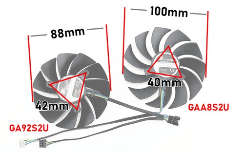 GPU Fan For Zotac RTX Gaming 3070Ti 3070 Twin Edge OC LHR GA92S2U GAA8S2U 12V 4P - Afbeelding 8 van 15