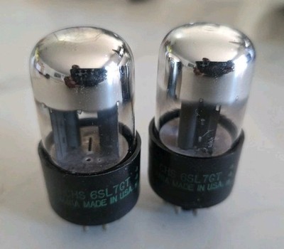 2 SYLVANIA JAN-CHS-6SL7GT VT229 ROUND PLATE TUBES