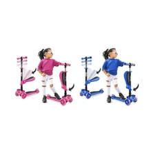 Hurtle 3-Wheeled Scooters for Kids (Pink and Blue) - Wheel LED Ligh... Fast Ship