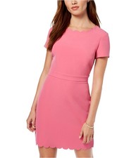 maison Jules Womens Scalloped Sheath Dress, blossompink, 8