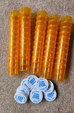 Lot of 50 Empty Amber Medicine Pill Bottles Plastic One Size Crafts Storage