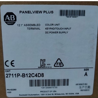 2711P-B12C4D8 AB PanelView Plus 1250 Keypad/Touch Color 12'' New Spot Goods！