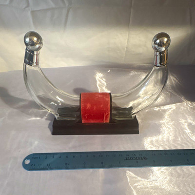 Avon Wild Country & Leather After Shave Lotion Glass Bottle Set of 2 w/ Stand