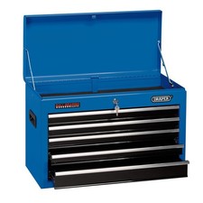Image of Tool Chest Topchest Storage Box Ball Bearing Slides, 5 Drawer, Blue Draper 14604