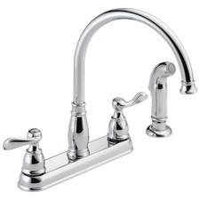 Delta 21996LF Windemere Two Handle Kitchen Faucet Chrome Side Sprayer Deck Mount