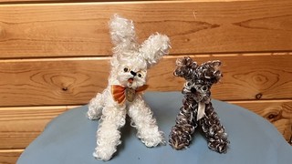 Vintage 1960s Poodle Dog Mid Century Silly Woolies by Kimball Japan Plush Pair