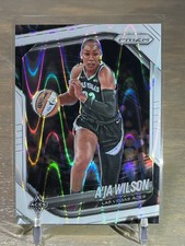 2025 Panini Prizm WNBA A'ja Wilson White Seismic Prizm #76 Las Vegas Aces
