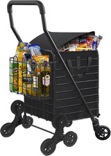 Grocery Shopping Cart with Waterproof Liner Stair Climber Utility Cart Easily Co