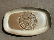 Vtg Frankoma Pottery Platter Indian Electric Co-Op 50 Yrs Rural Electrification