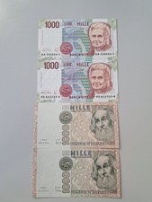 1000 Lire Marco Polo e Montessori Spl+++++ Lotto Di 4