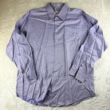 Pronto Uomo Dress Shirt Men's 17 Purple / Lavender Formal 100 Cotton
