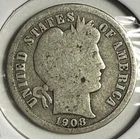 1908-P Barber Dime - (12-26)