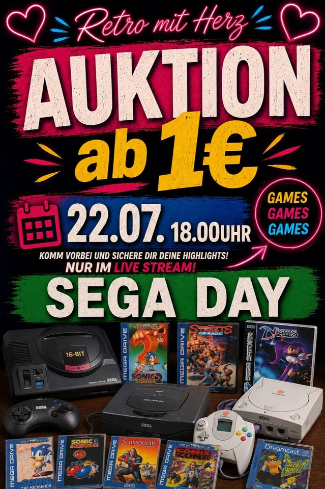SEGA GAMES DAY - ALLES AB 1€ - SEGA MEGA DRIVE , GENESIS, MASTER, SATURN