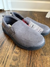 Dearfoams Cozy Comfort Men's Perforated Microsuede Moc Closed Back Slipper 7/8