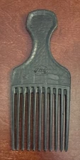 Vintage Goody Hair Pick Black Plastic Textured Comb Made USA 6.5" Croc Embossed