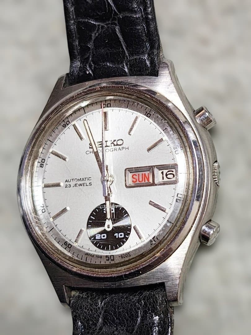 Rare SEIKO Automatic Chronograph Single Panda Wat… - image 1