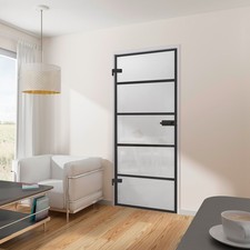 Glastür Loftstyle satiniert Loft 834x1972mm Drehtür ESG Zimmertür Innentür